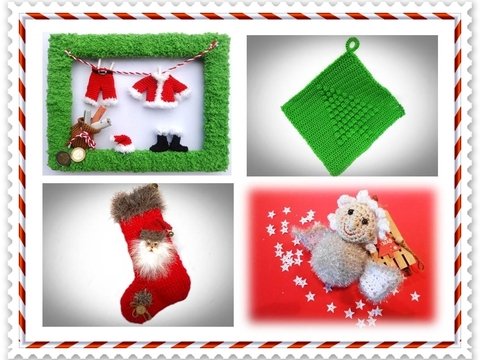 Häkelset bunter Weihnachtsmarkt