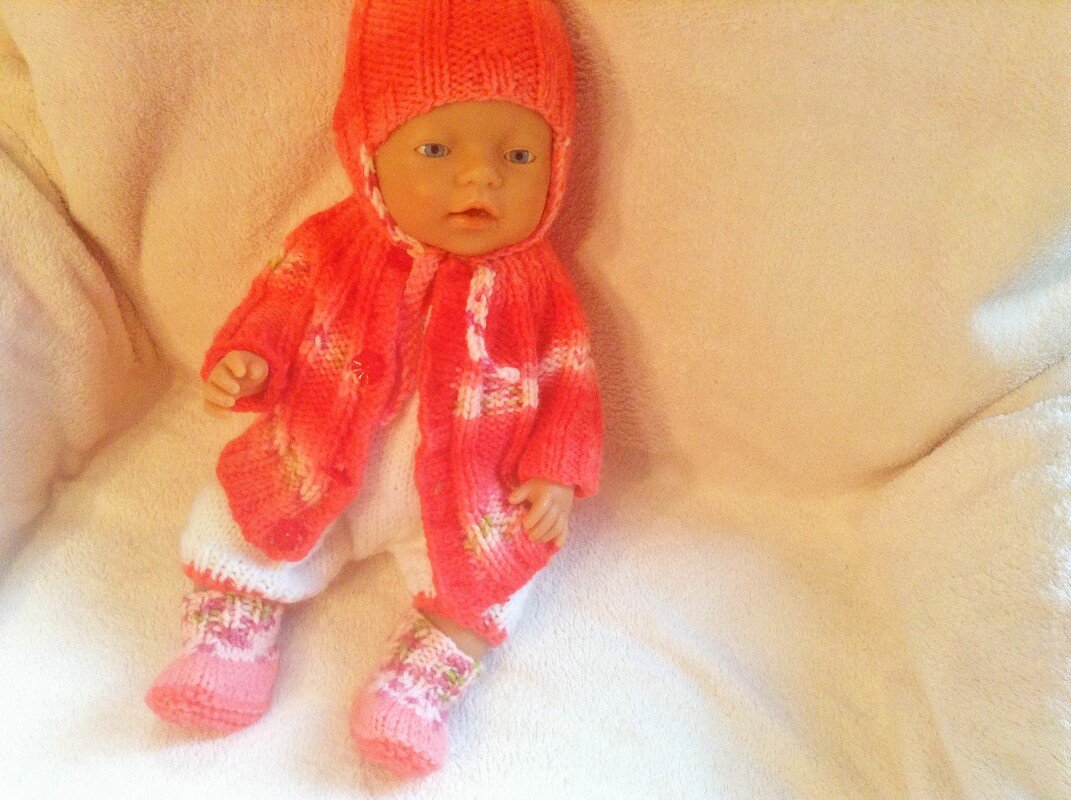 Strickanleitung Puppengarnitur Gr. 42/45