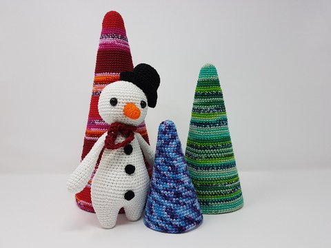 Häkelanleitung Mini Stummelchen Schneemann