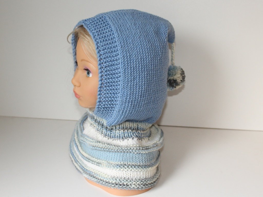 Strickanleitung Schlupfmütze, Schalmütze, Scoodie, ca. 2 - 5 Jahre, unisex