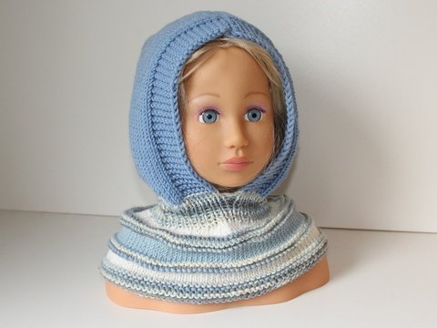 Strickanleitung Schlupfmütze, Schalmütze, Scoodie, ca. 2 - 5 Jahre, unisex