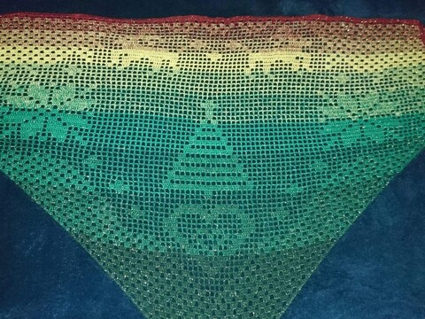 Motivtuch "Christmas", Dreieckstuch, Häkelanleitung