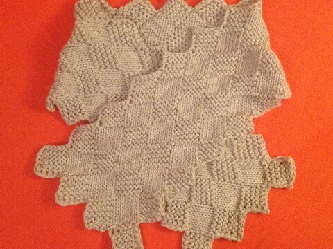 Strickanleitung - elegante Schal mit Karo-Muster Unisex