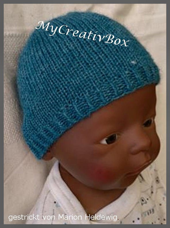 Babymütze "Die Einfache" Ku 35-40, gestrickt - Bild 3