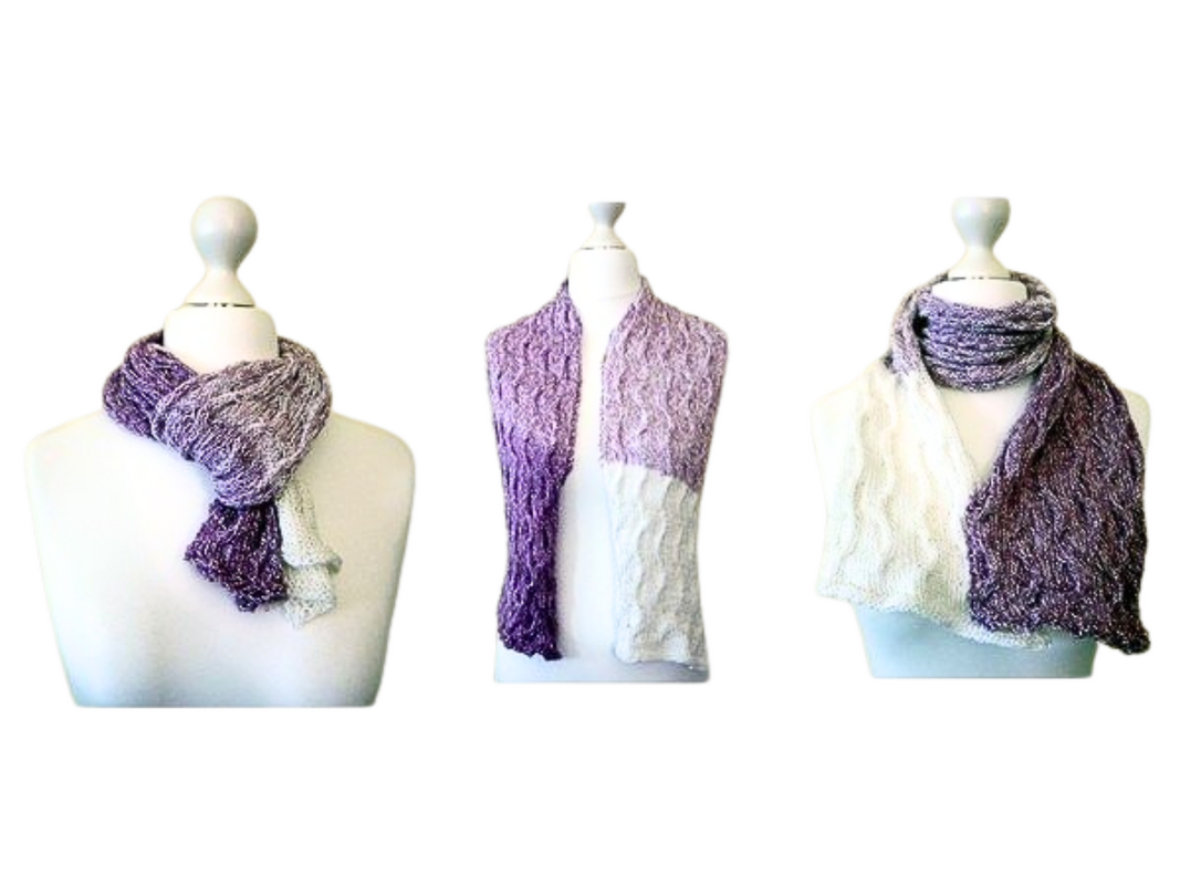 Knitting pattern cable scarf Nami