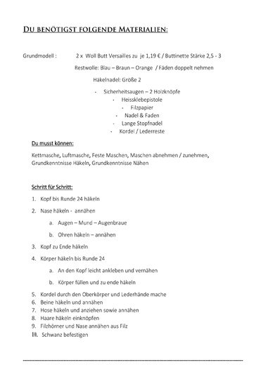 Amigurumi Creation Rentier Max