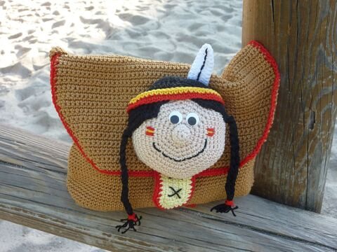 Häkelanleitung - Kindertasche "Indianermädchen"