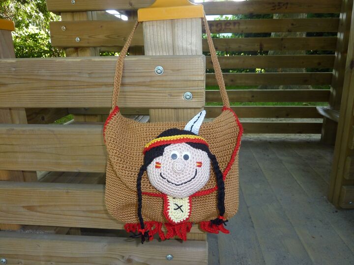 Häkelanleitung - Kindertasche "Indianermädchen"