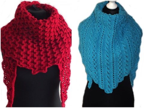 Sparset/ 2 Strickanleitungen Dreieckstücher Gnomilaya Jisamola