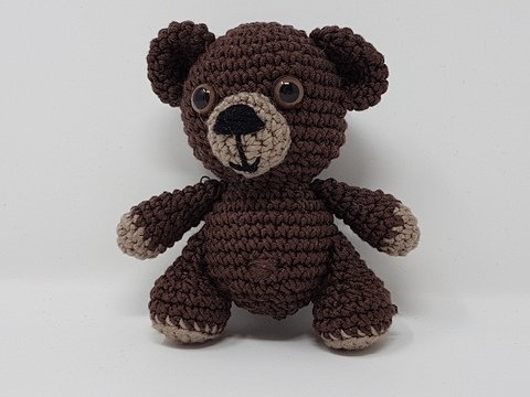 Häkelanleitung kleiner brauner Teddy