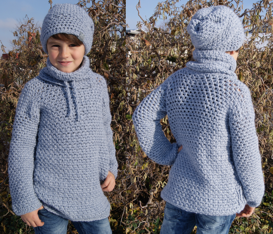 Häkel-Set Pullover/Rolli/Beanie CLASSIC (Gr. 134 - XL)