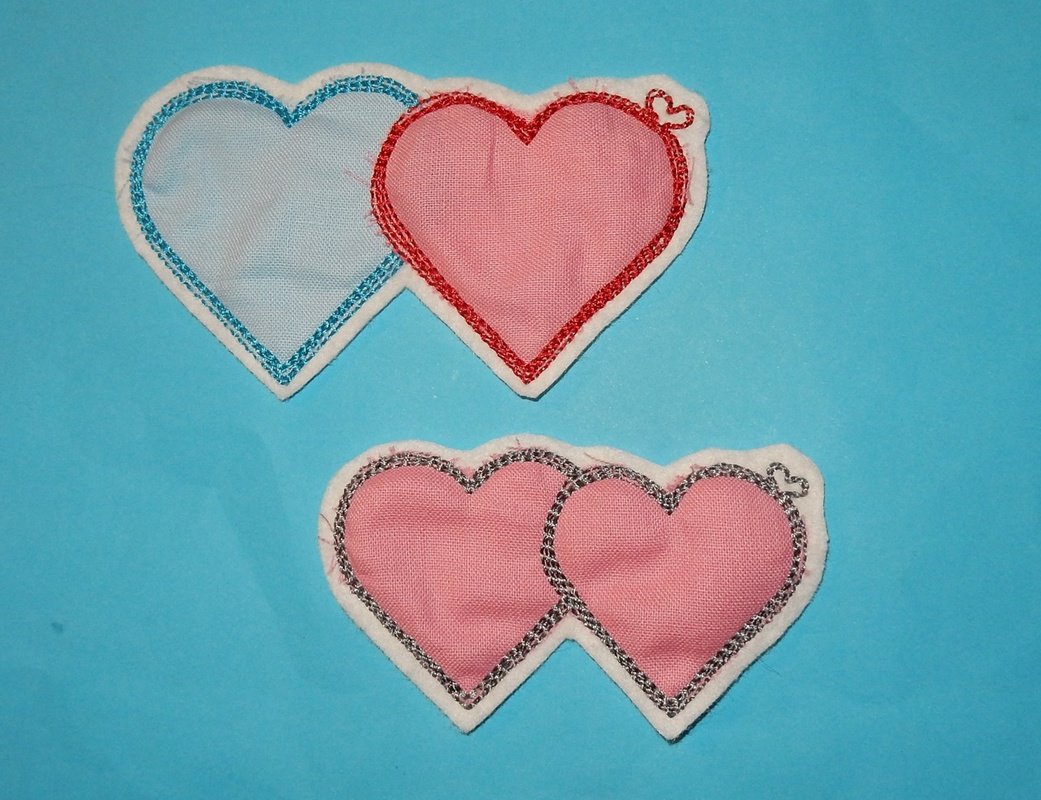 Stickdatei Doppeltes Herz Doodle Herzapplikation - Bild 3