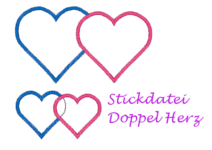 Stickdatei Doppeltes Herz Herzapplikation