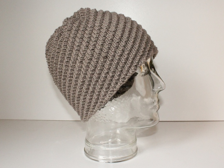 Strickanleitung Spiralmütze unisex, Beanie Männer / Frauen, KU 54 - 60 cm, Wendemütze