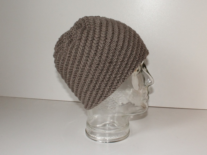 Strickanleitung Spiralmütze unisex, Beanie Männer / Frauen, KU 54 - 60 cm, Wendemütze