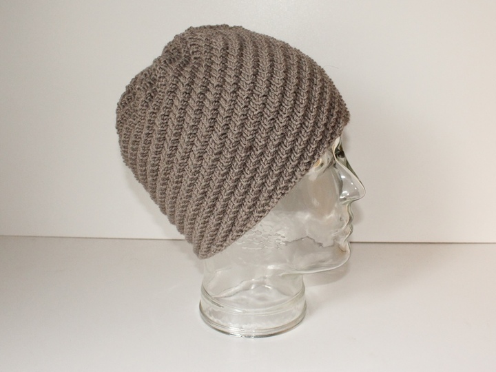 Strickanleitung Spiralmütze unisex, Beanie Männer / Frauen, KU 54 - 60 cm, Wendemütze