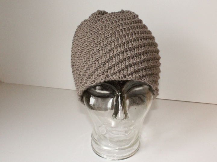 Strickanleitung Spiralmütze unisex, Beanie Männer / Frauen, KU 54 - 60 cm, Wendemütze