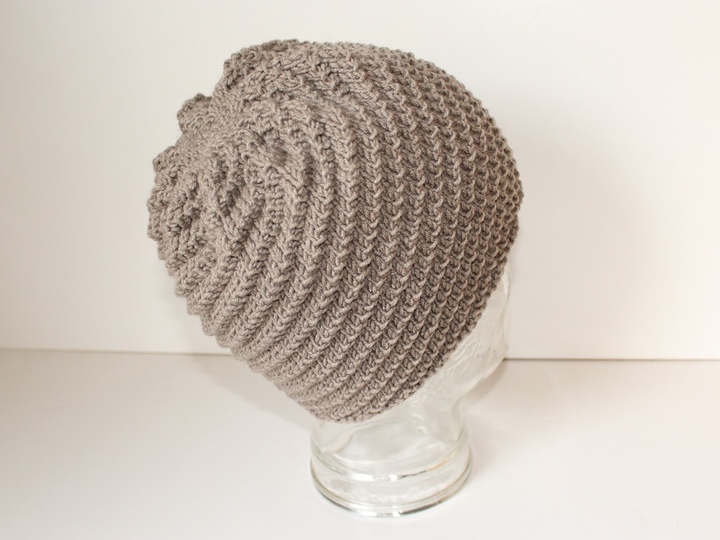Strickanleitung Spiralmütze unisex, Beanie Männer / Frauen, KU 54 - 60 cm, Wendemütze