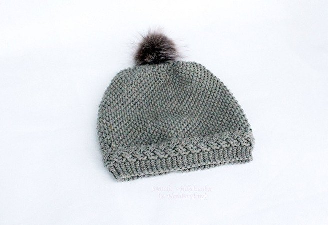 Beanie with cable pattern "Alice", en/de, all sizes, 2 var.