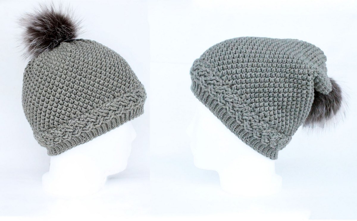 Beanie with cable pattern "Alice", all sizes, 2 var. - Image 4