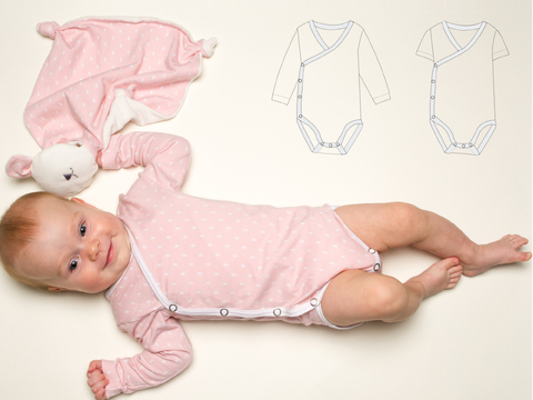 Baby Wrap Bodysuit CIELO – Sewing Pattern PDF Preemie-2y