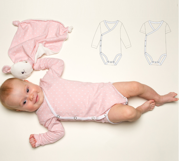 Baby Wrap Bodysuit CIELO – Sewing Pattern PDF Preemie-2y