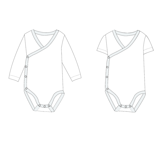 Baby Wickelbody CIELO – Langarm Kurzarm Datei 38/44–86/92