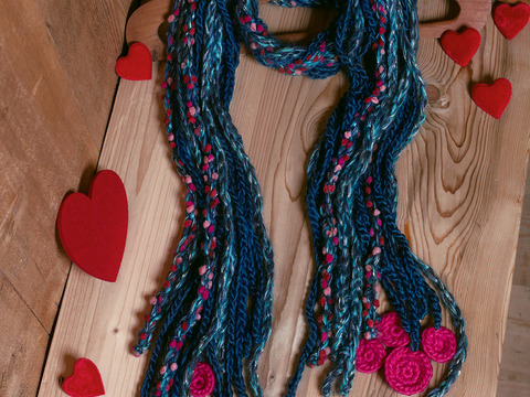 Häkelanleitung Schal aus Häkelschnüren Nuria