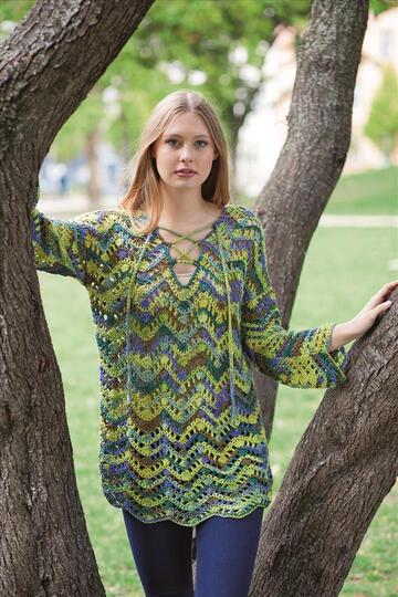 Häkelpulli im Wellenmuster