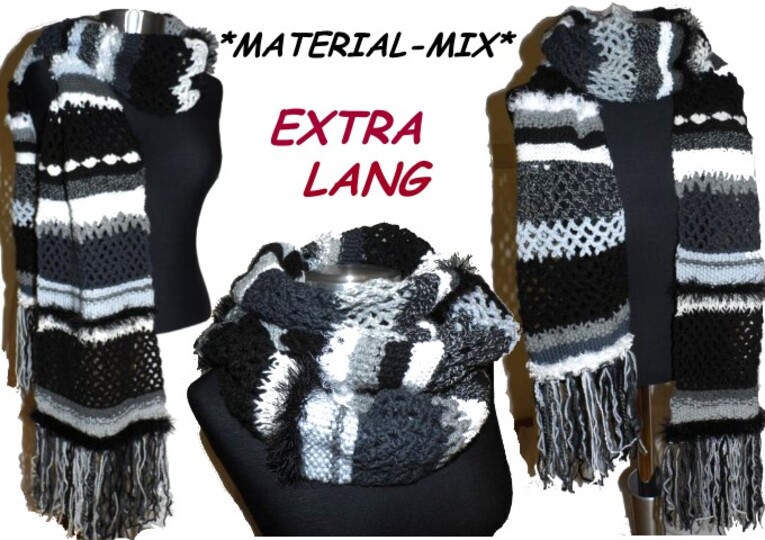 Häkelanleitung * eXtralanger Schal * HäkeL- StricK- MateriaL MiX * Strickanleitung