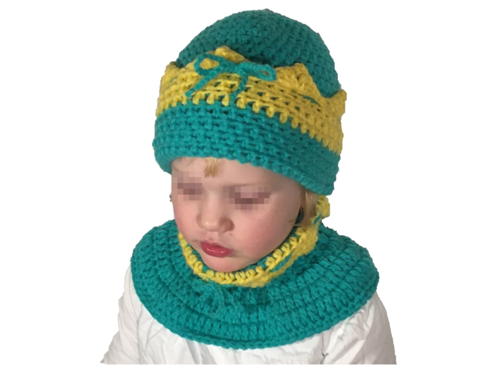 Kronenmütze + Schalkragen Häkelanleitung alle Größen und Garne
