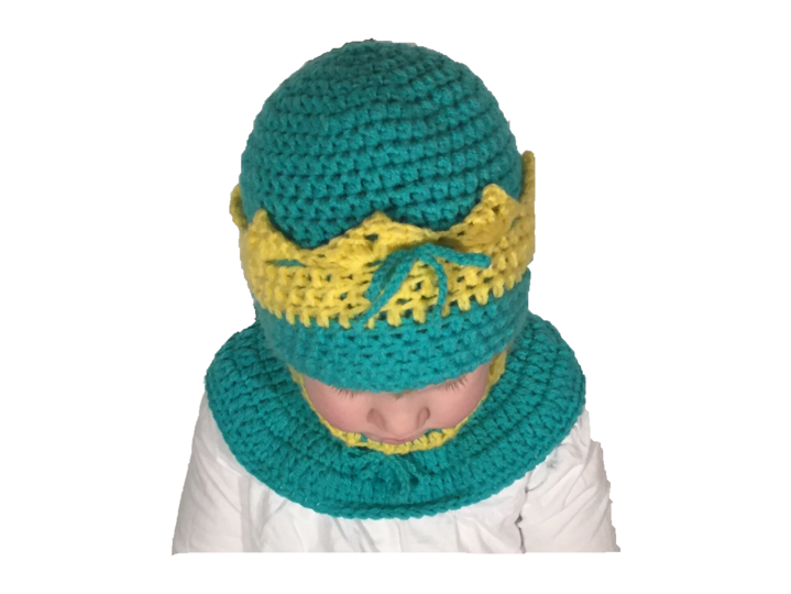 Kronenmütze + Schalkragen Häkelanleitung alle Größen und Garne