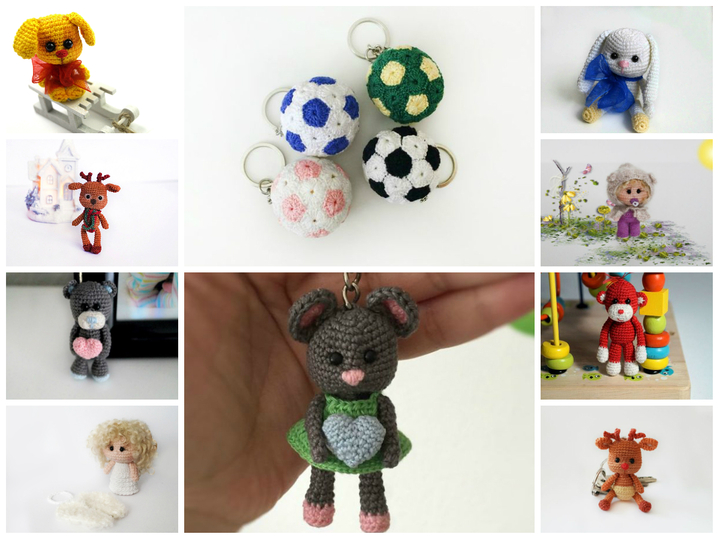 Sparset! Häkelanleitung Schlüsselanhänger, Taschenbaumler