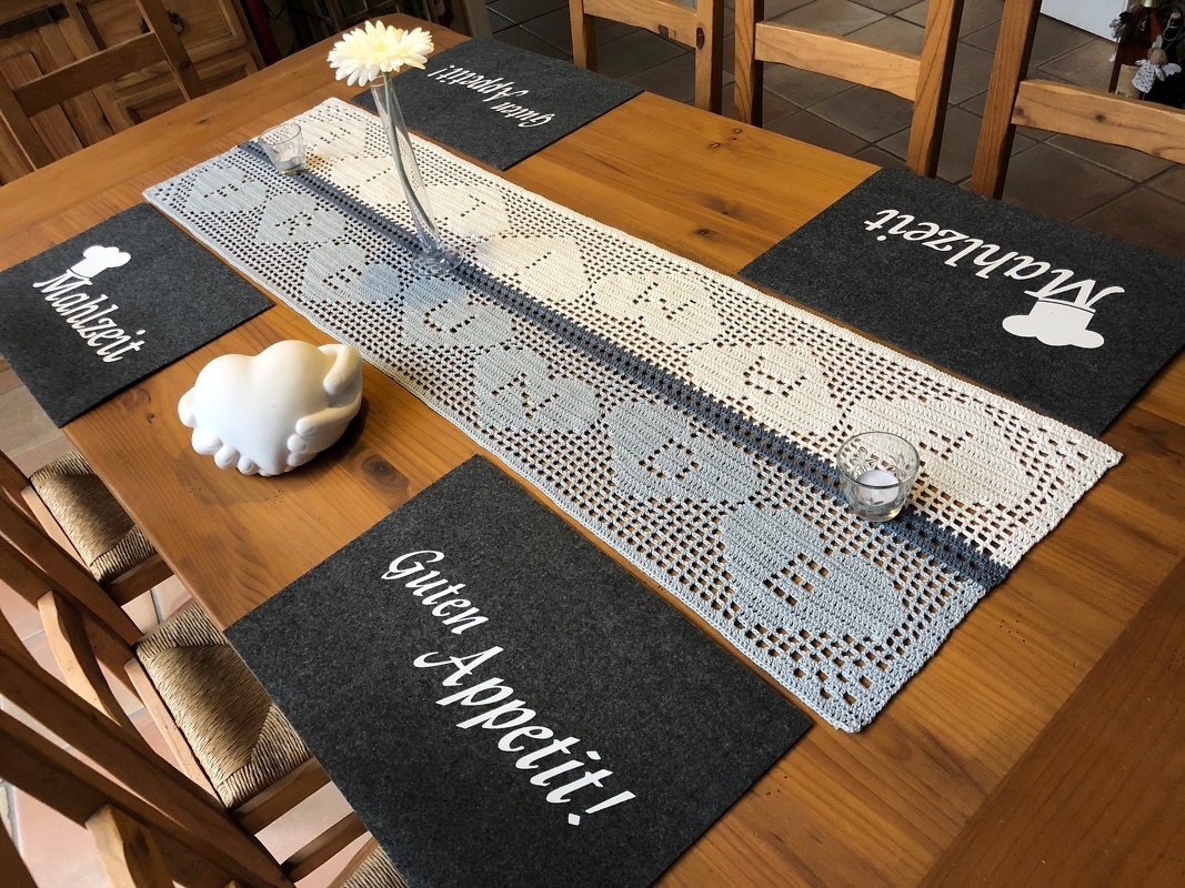 Häkeln / Tischläufer / Familie / Freunde / 2 Größen und 3 Varianten - Bild 4