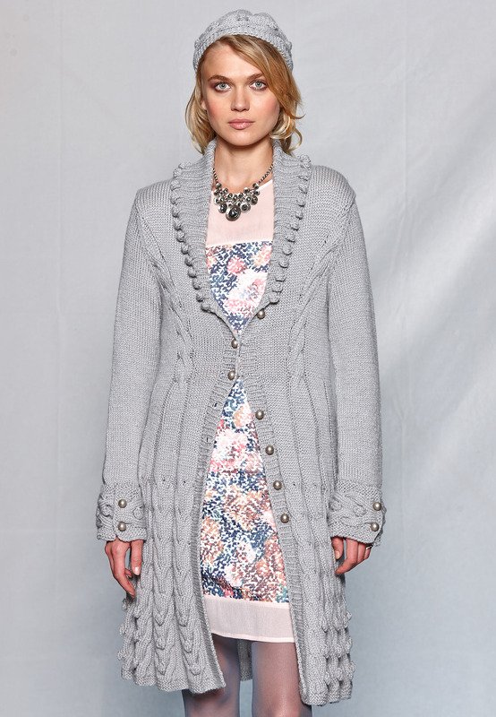 Set Anuschka: Strickmantel und Mütze - Bild 3