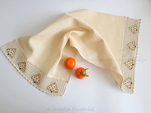 Geschirrtuch mit Spitzen - Häkelanleitung