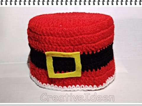 Toilettenpapierhut Weihnachten, Häkelanleitung