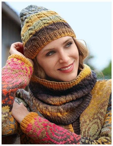 Strickanleitungen im Set: Jacke Noemi + Snood + Mütze - Bild 2