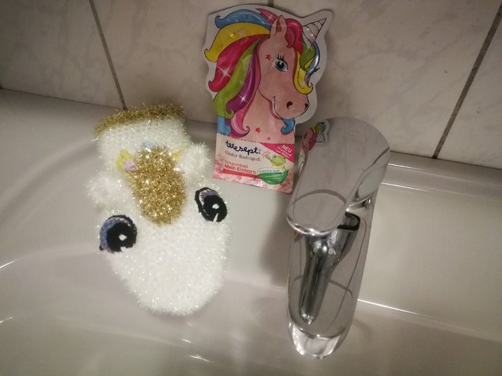 Häkelanleitung Einhorn Waschhandschuh/Schwamm