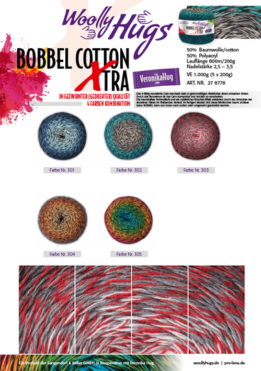 Tuch Glücksmomente häkeln mit 1 Bobbel-Cotton XTRA von Woolly Hugs