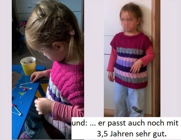 gestricker Longpulli für 1 ½ bis 3½ - 4 Jahre  (ca. 86 bis 104 ) - Bild 2