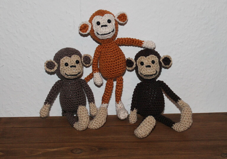 3 kleine Äffchen Häkelanleitung