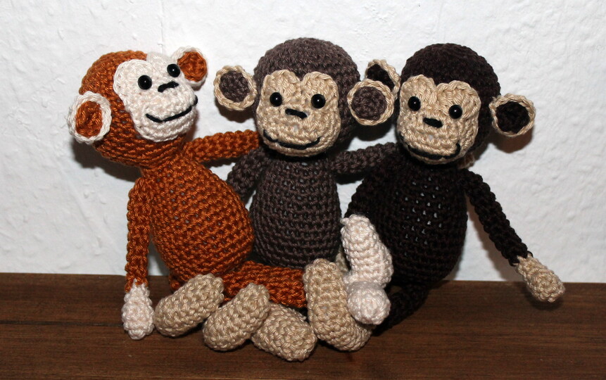 3 kleine Äffchen Häkelanleitung