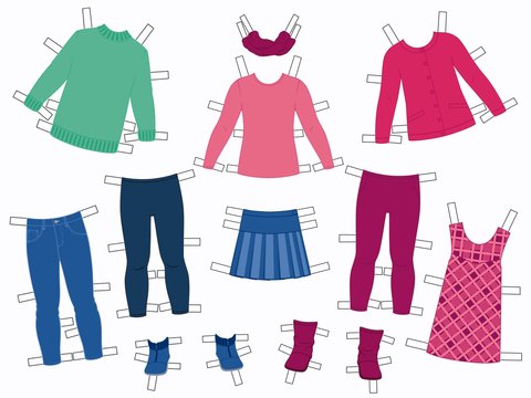 Herbstkleidung für Papierpuppenmädchen – Bastelanleitung und Druckvorlagen