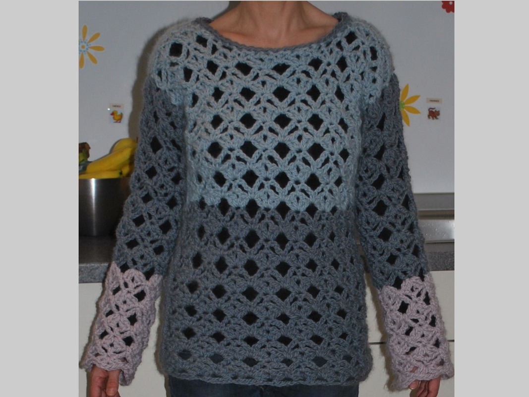 Pulli Pastell Gr. S/M und L/XL Häkelanleitung - Bild 3