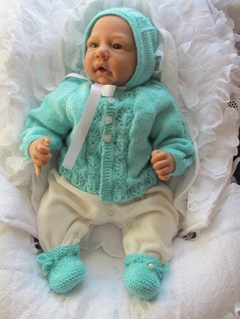 Strickanleitung Babygarnitur Modell NORA 3-teilig Gr. 50/56