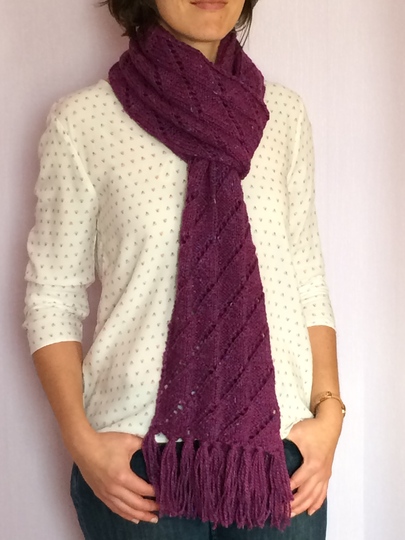 Strickanleitung für Tweedschal mit Fransen