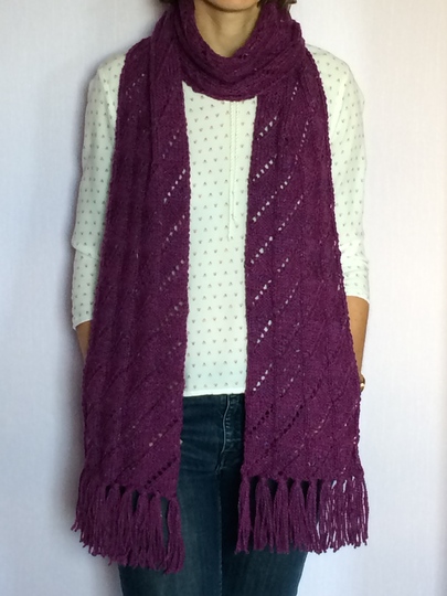 Strickanleitung für Tweedschal mit Fransen