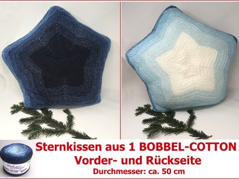 Sternkissen aus 1 BOBBEL-COTTON von Woolly Hugs häkeln