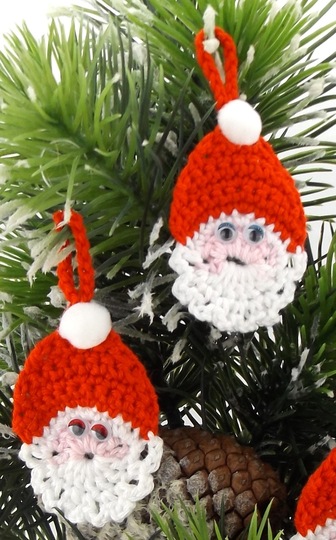 Häkelanleitung Anhänger "Weihnachtsmann"